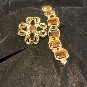 Vintage Sarah Coventry Brooch and Bracelet Set